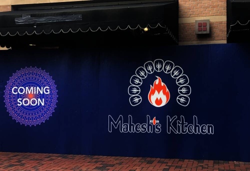 Mahesh's Kitchen, an upscale Indian restaurant, is preparing to open in Sugar Land Town Square near the end of August. (Claire Shoop/Community Impact Newspaper)

