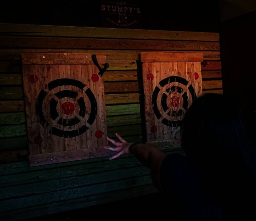 Stumpy's Hatchet House offers ax throwing for groups of any size. (Courtesy Stumpy's Hatchet House)