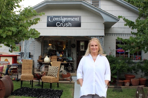 Terry Ellis opened Consignment Crush in February 2020. (Karen Chaney/Community Impact Newspaper)