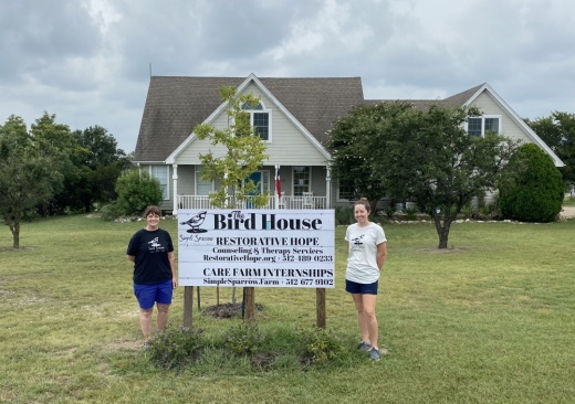 The Simple Sparrow Care Farm, a nonprofit founded by Jamie Tanner, is expanding to include The Bird House, which will be used to offer on-site counseling services. (Brooke Sjoberg/Community Impact Newspaper)