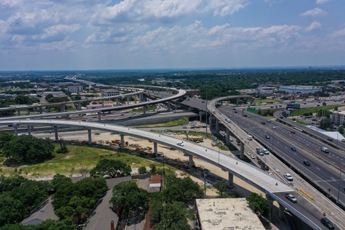 Construction on the flyover connecting northbound I-35 to northbound US 183 is scheduled to finish in September. (Courtesy Texas Department of Transportation)