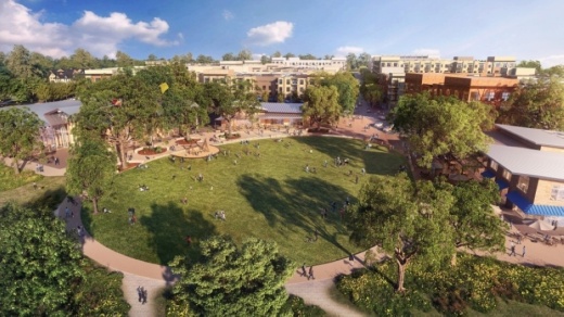 The library will be located in the new Bell District. (Rendering courtesy city of Cedar Park)