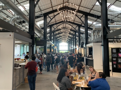 A soft opening for the new Railway Heights food hall took place in early August. (Shawn Arrajj/Community Impact Newspaper)