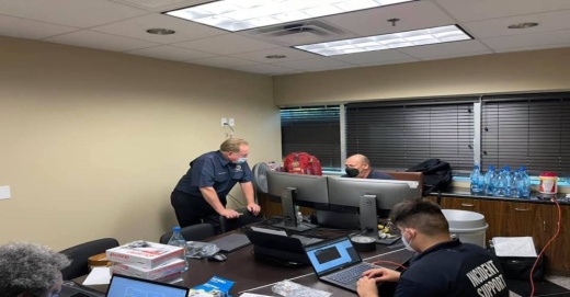 Montgomery County Judge Mark Keough tours the COVID-19 antibody infusion center that opened Aug. 16.
(Courtesy Montgomery County Judge Mark Keough on Facebook