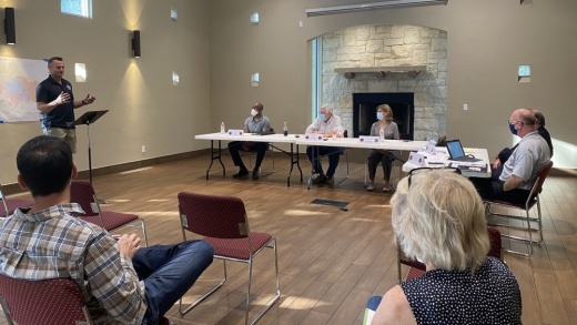 The Emergency Services District 17 Board of Commissioners met Aug. 16 to discuss expansion of its district. (Brian Rash/Community Impact Newspaper)