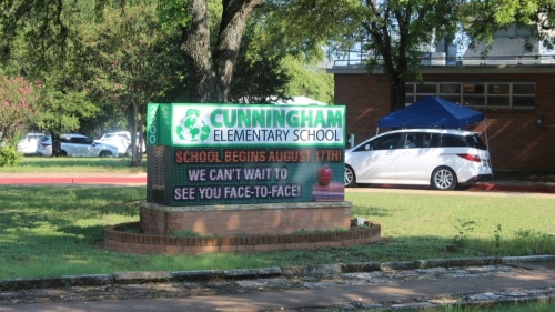 Photo of a sign at Cunningham Elementary School