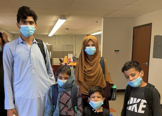 Austin ISD welcomed this Afghan family to the district Aug. 23. (Courtesy Austin ISD)