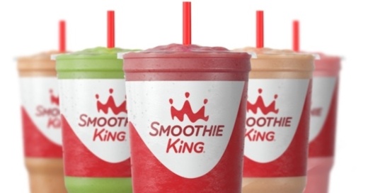 Five smoothies of various flavors.