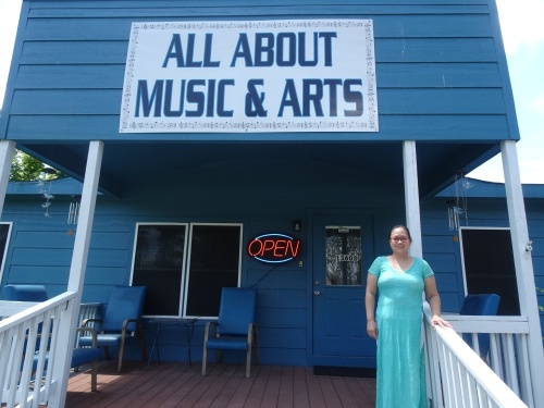Jo Ann Bigcas owns All About Music & Arts. (Emily Jaroszewski/Community Impact Newspaper)