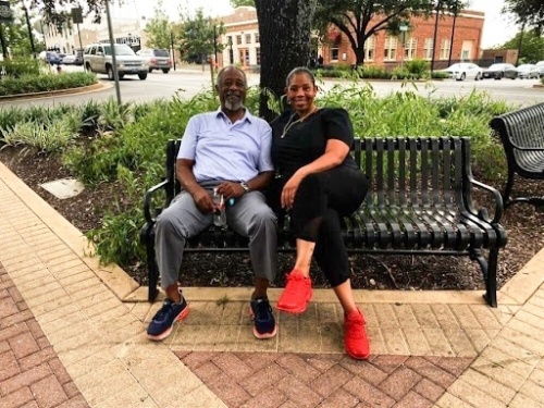Joe Douglas Johnson and his daughter Camilia Johnson shared their memories of the Cozy Corner. (Brooke Sjoberg/Community Impact Newspaper)