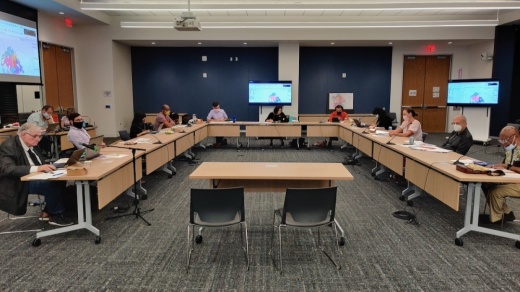 Austin's Independent Citizens Redistricting Commission met Sept. 8 to consider draft maps of new City Council district boundaries set to go into effect next year. (Ben Thompson/Community Impact Newspaper)