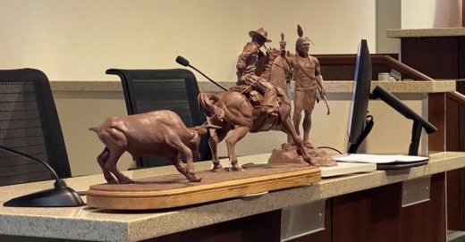 Models of the proposed sculptures were presented to the council ahead of the vote. (Brooke Sjoberg/Community Impact Newspaper)