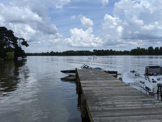 The Coastal Water Authority reported Lake Houston had been lowered by approximately a foot ahead of Tropical Storm Nicholas. (Jishnu Nair/Community Impact Newspaper)