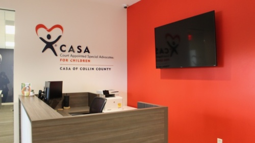 CASA of Collin County debuted its renovated facility on Davis Street in downtown McKinney on Sept. 14. (Miranda Jaimes/Community Impact Newspaper)