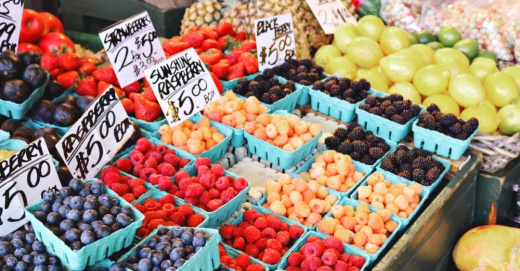 fruit and vegetables on a table