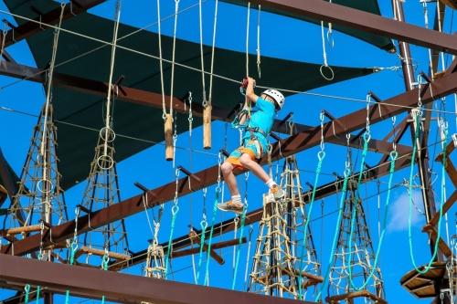 Zip lining and obstacle courses are among the activities available to visitors at Big Rivers Waterpark and Adventures in New Caney. (Courtesy of Big Rivers Waterpark and Adventures)