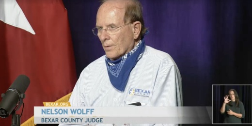 Bexar County Judge Nelson Wolff speaks during a Sept. 23 COVID-19 briefing for the San Antonio area. Local officials reminded viewers and listeners that certain local residents may be eligible for a $100 H-E-B gift card to help ensure an increase in people being vaccinated against the coronavirus. (Courtesy city of San Antonio)