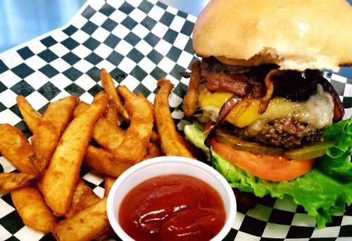 High Country Market Bistro & GastroPub's burger and beer-battered fries with its signature house-made ketchup. (Courtesy High Country Market Bistro & GastroPub) 