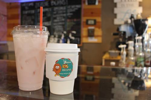 The menu at Serene Beans, which includes lattes, frappes, teas, smoothies, and other hot and iced beverages, was recently expanded to include matcha lattes and Italian cream sodas. (Photo by Morgan Theophil/Community Impact Newspaper)