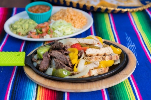 The platter comes with a combination of chicken and steak fajitas. ($15.99 for one, $31.99 for two). (Courtesy Herbert's)