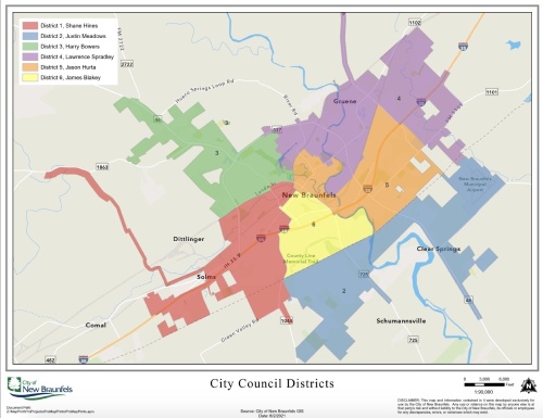 The city, committee and consultants will work to determine how districts will be reshaped. (Courtesy City of New Braunfels) 