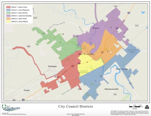 The city, committee and consultants will work to determine how districts will be reshaped. (Courtesy City of New Braunfels)