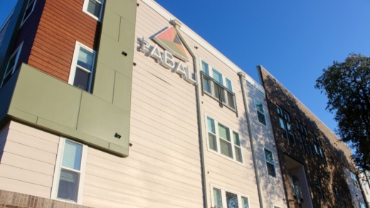 The 56-unit complex opened in September, and features artwork from several local artists. (Ben Thompson/Community Impact Newspaper)