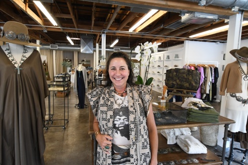 Christina Mitchell has owned Abejas Boutique since 1996. The current location is housed in a former cement factory in Houston. (Hunter Marrow/Community Impact Newspaper)