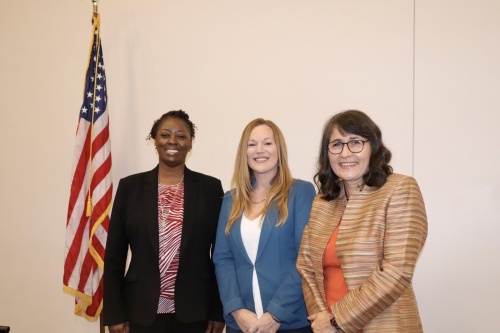 The candidates for the at-large position on the Buda City Council are, from left, LaVonia Horne-Williams, Emily Jones and Virginia Jurika. (Zara Flores/Community Impact Newspaper).