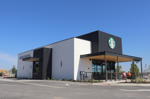 A new Starbucks location is open at 19140 I-35, Kyle. (Zara Flores/Community Impact Newspaper).