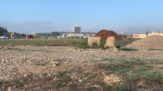 A photo at the Y intersection, as TxDOT begins to grade and clear the project area. (Greg Perliski/Community Impact Newspaper)