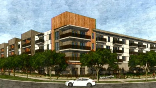 Sherman Lofts will include 299 traditional units as well as three live-work apartments and a 932-square-foot coworking space that will be open to the public. (Courtesy city of Richardson)