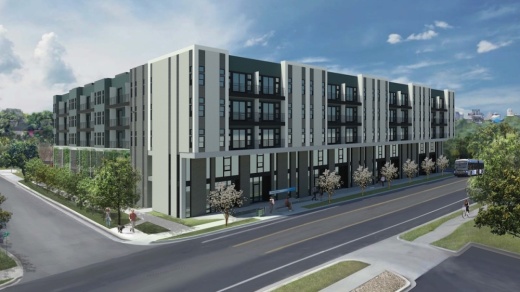 Cumby Group is planning development for three adjacent multifamily projects on Manor Road in East Austin, including The Emma apartments. (Courtesy Cumby Group)