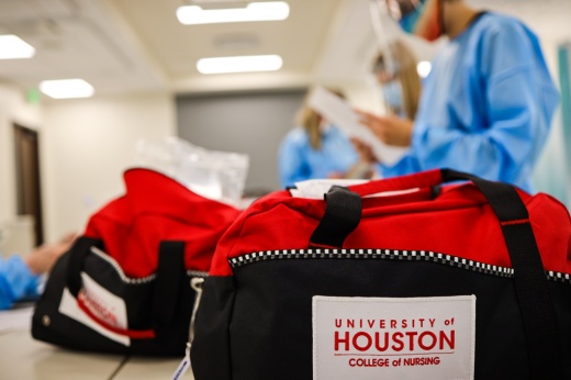 Students unpack real-world experiences as part of the UH College of Nursing program. The college is located at the UH at Sugar Land instructional site. 