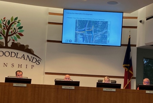 The Woodlands board members seated the podium