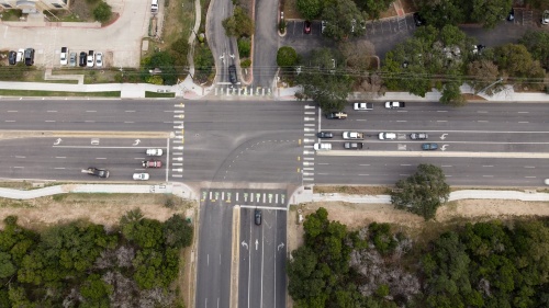 The busy intersection saw 262,500 vehicles pass through it on a weekly basis prior to the pandemic. (Courtesy Austin Transportation Department)