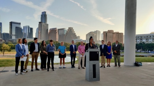 City, county and community leaders gathered Oct. 21 to share an update on funding of the $515 million Summit Plan aimed at housing thousands of residents. (Ben Thompson/Community Impact Newspaper)