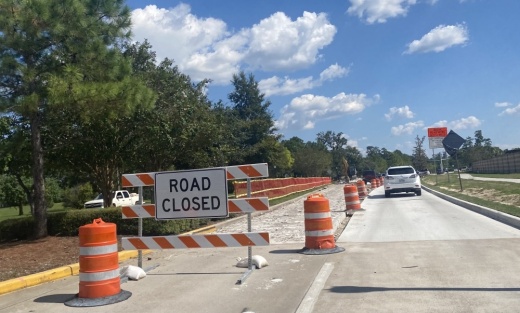 Work at Rayford Road continues in Montgomery County Precinct 3. (Ally Bolender/Community Impact Newspaper)