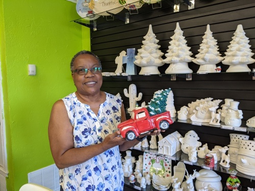 Owner Willie Jackson opened Ceramics N More in Pflugerville. (Carson Ganong/Community Impact Newspaper)