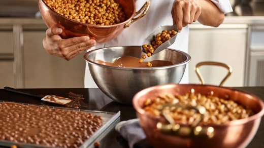 mixing chocolate in a bowl