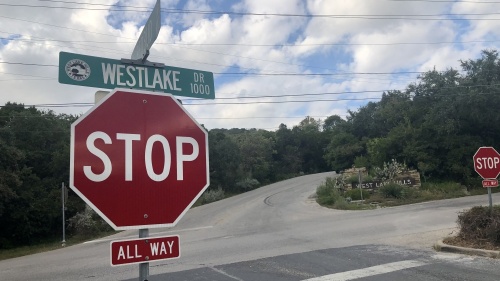 Westlake Drive and Redbud Trail in West Lake Hills are two roadways that would see improvements if voters approve Proposition B on the Nov. 2 ballot. (Grace Dickens/Community Impact Newspaper)