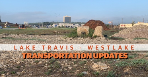 Construction crews have cleared debris and trees from work zones along Hwy. 290 and Hwy. 71 in Oak Hill. (Greg Perliski/Community Impact Newspaper)