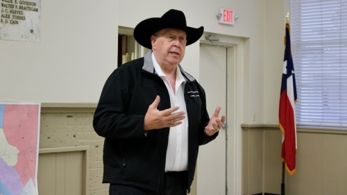 State Rep. Cecil Bell Jr. discussed redistricting and the recent legislative session at a town hall in Magnolia on Nov. 4. (Chandler France/Community Impact Newspaper)