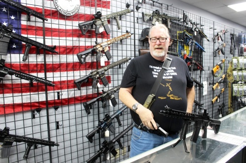 Gr8 Guns, a veteran-owned and -operated store, opened in April 2020 in Sugar Land. Owner Jon Ferns said he has been buying guns since 2008. (Laura Aebi/Community Impact Newspaper)