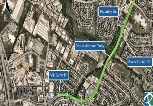 Pflugerville officials Nov. 9 approved a contract to reconstruct a portion of Grand Avenue Parkway. (Screen shot via city of Pflugerville)