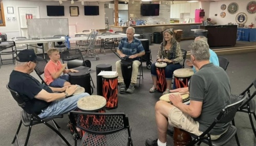The Dogtag Drummers holds drum circle sessions as a rhythmic therapy for PTSD at the Tomball VFW. (Courtesy VFW Post 2427)