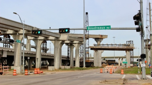 The project adding four flyovers connecting Hwy. 249 and the Grand Parkway in Tomball is slated to be complete summer 2022. (Chandler France/Community Impact Newspaper)