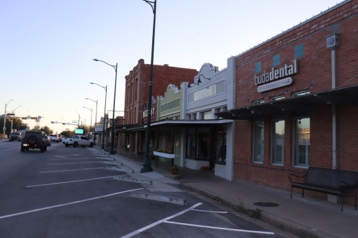 The Buda City Council adopted a new Downtown Parking Action Plan with recommendations that include converting Main Street's angled parking to parallel parking. (Zara Flores/Community Impact Newspaper)