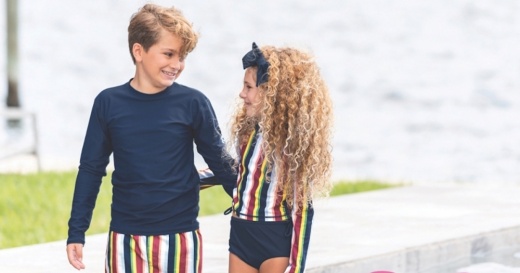 boy and girl in swimsuits