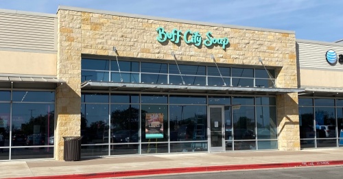 The opening of Buff City Soap has been delayed from November to Jan. 20, 2022, tentatively, according to a company representative. (Brooke Sjoberg/Community Impact Newspaper)